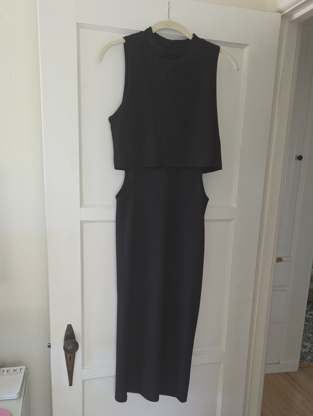Topshop Black Sleeveless Cutout Midi Dress